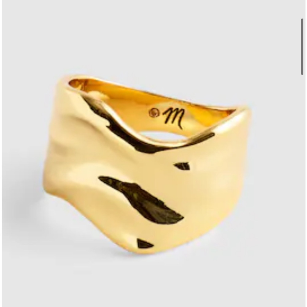 Madewell Chunky Wavy Ring in antique gold size 7